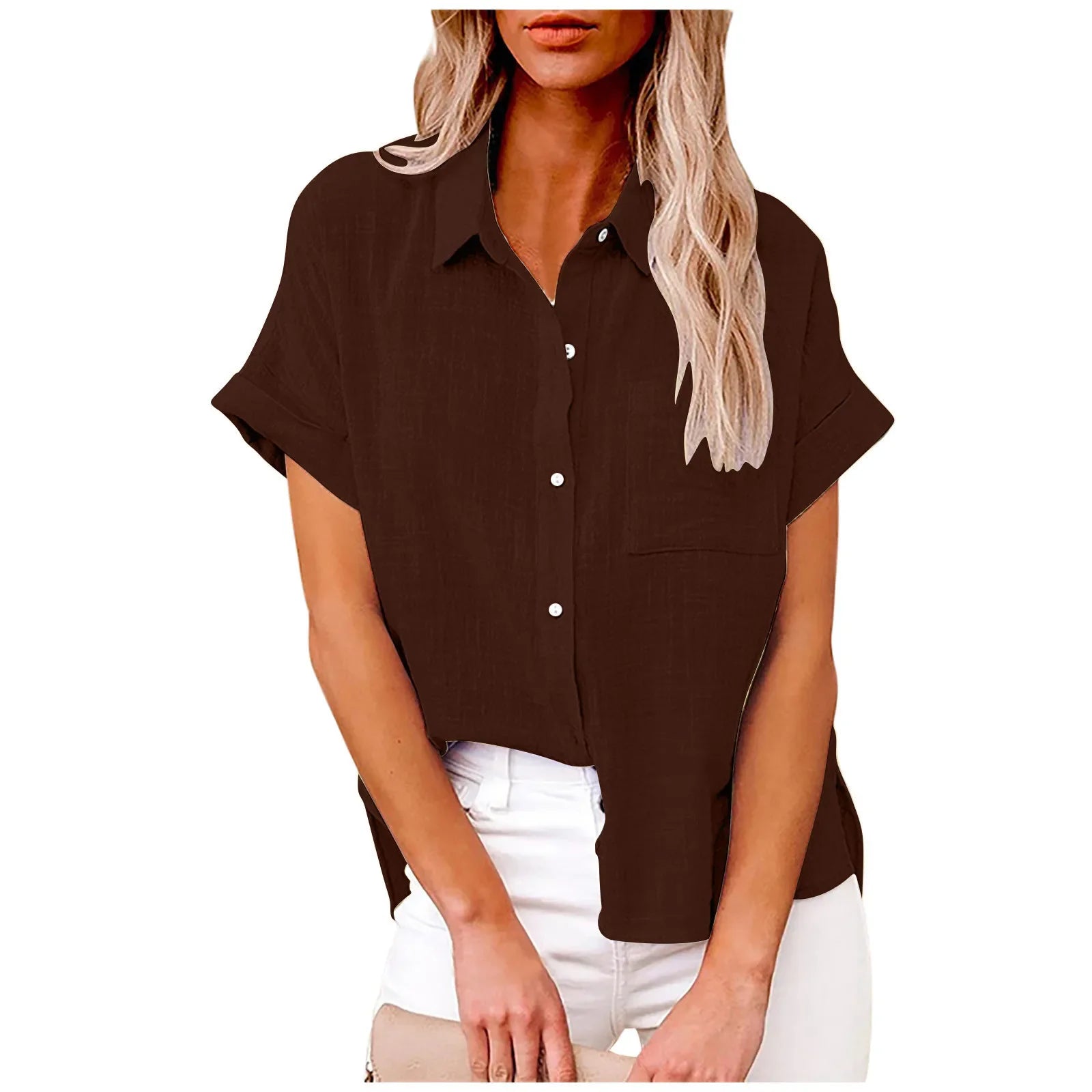 Women’s Short Sleeve Linen Top