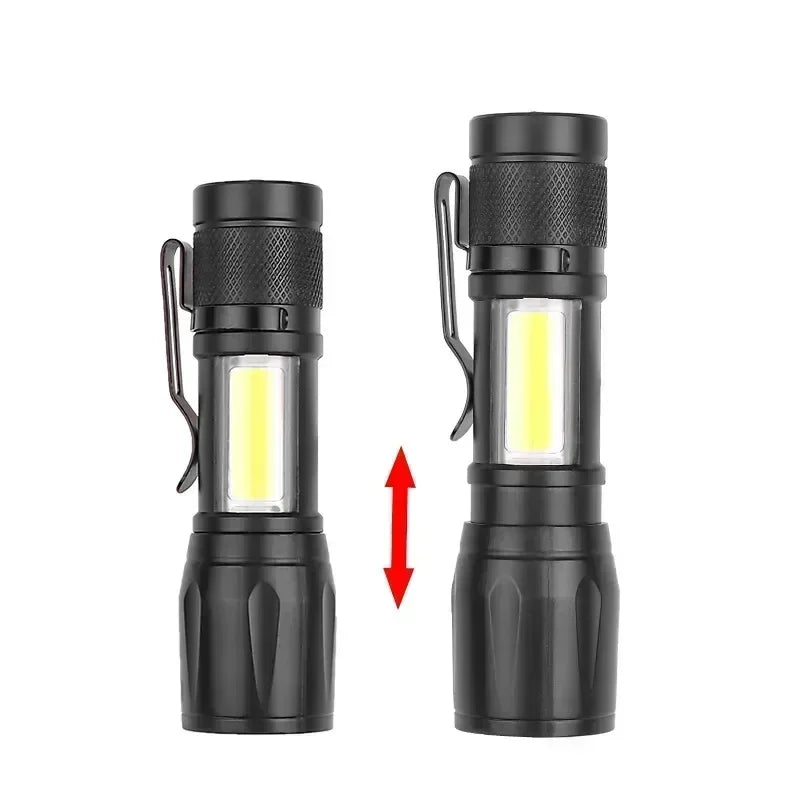 2000LM Ultra Bright P50 LED Flashlight Tactical EDC Emergency Spotlight Telescopic ZoomHandheld Torch w/ 14500/18650 Battery