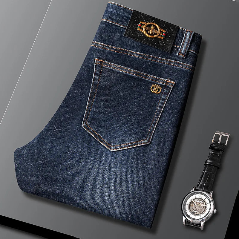 Men’s Stretch Slim Blue Jeans - Jeglowstore