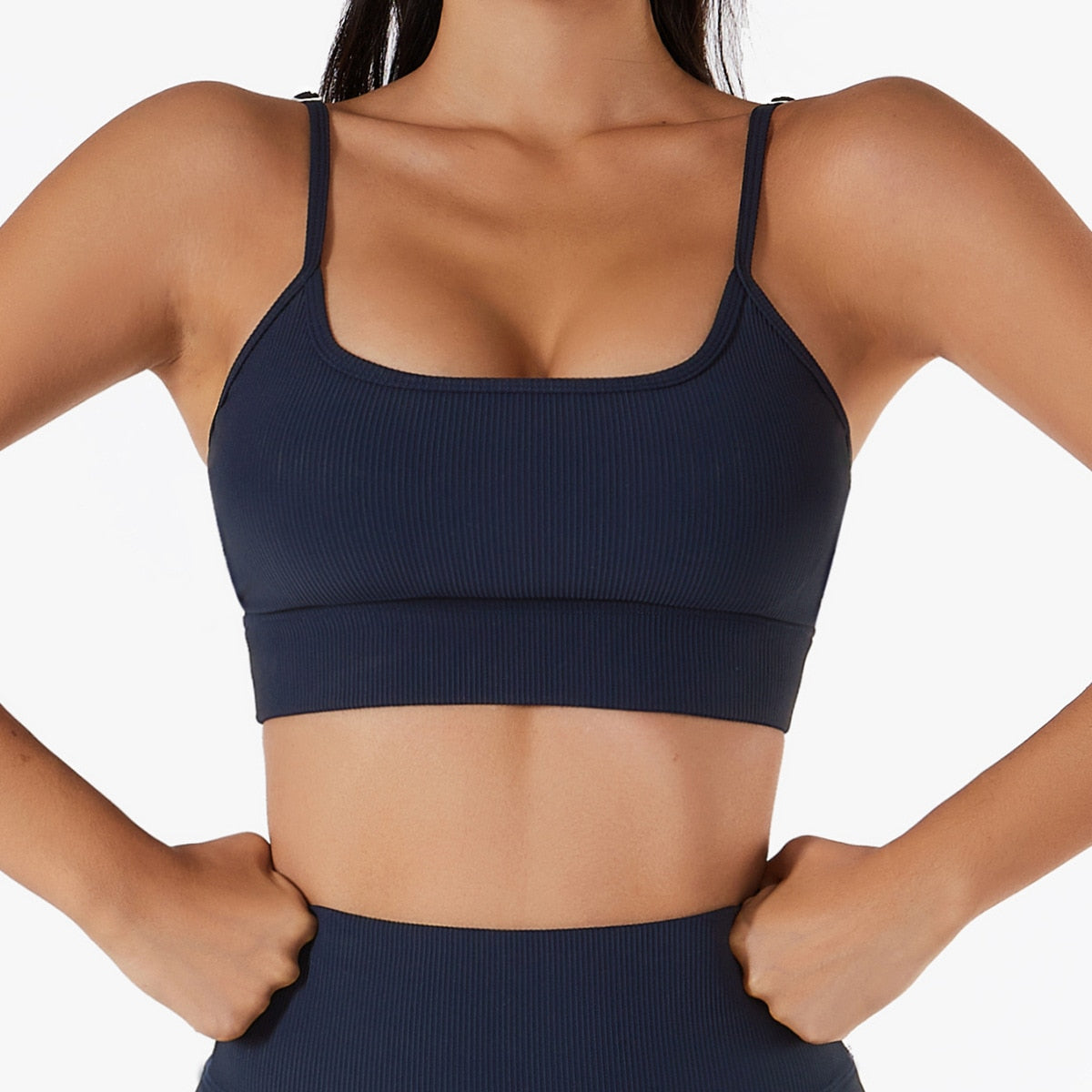 Seamless Women Yoga Set Workout Sportswear Gym Clothing Ribbed Fitness Long Sleeve Crop Top High Waist Leggings Sports Suits