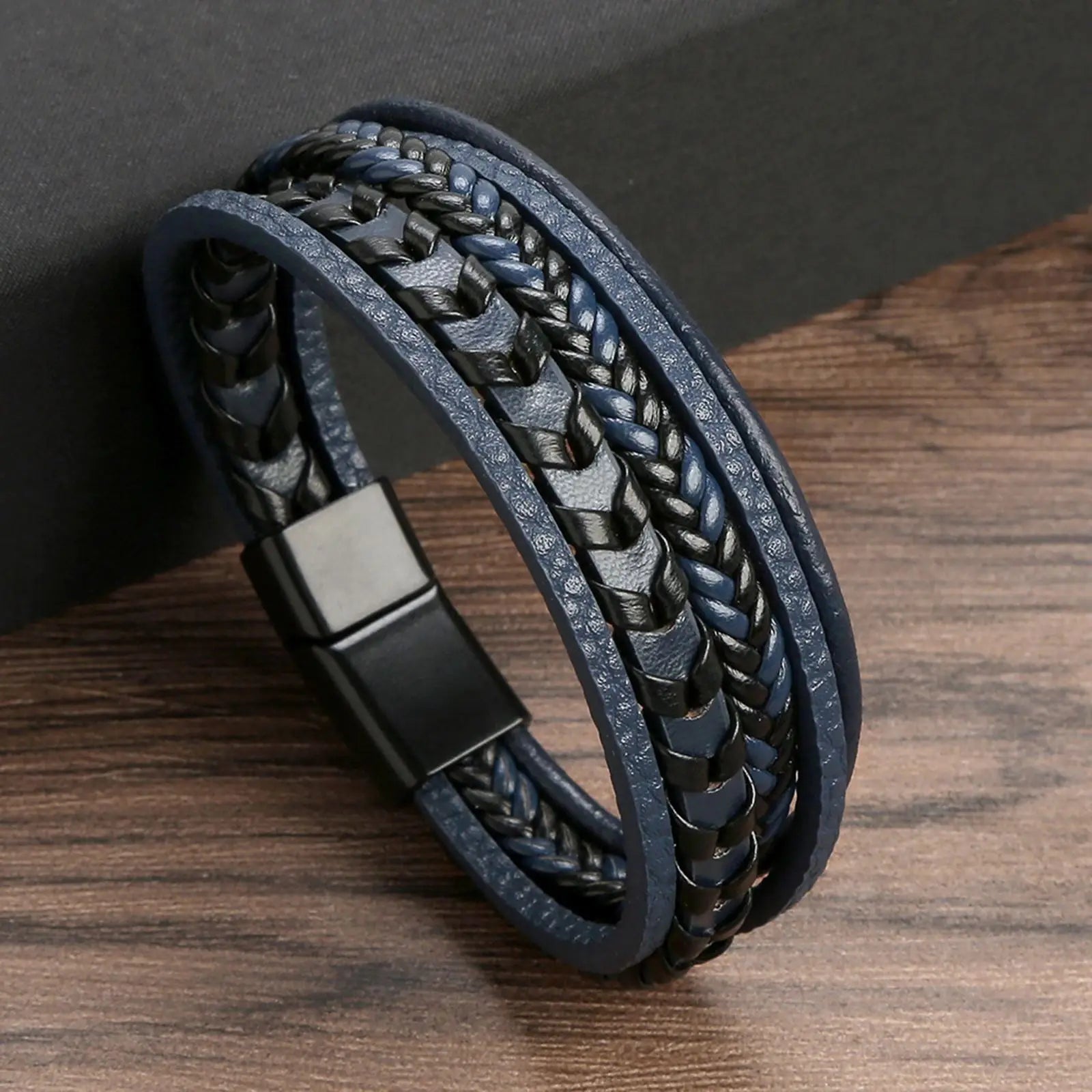 Men’s Beaded Leather Bracele - Jeglowstore