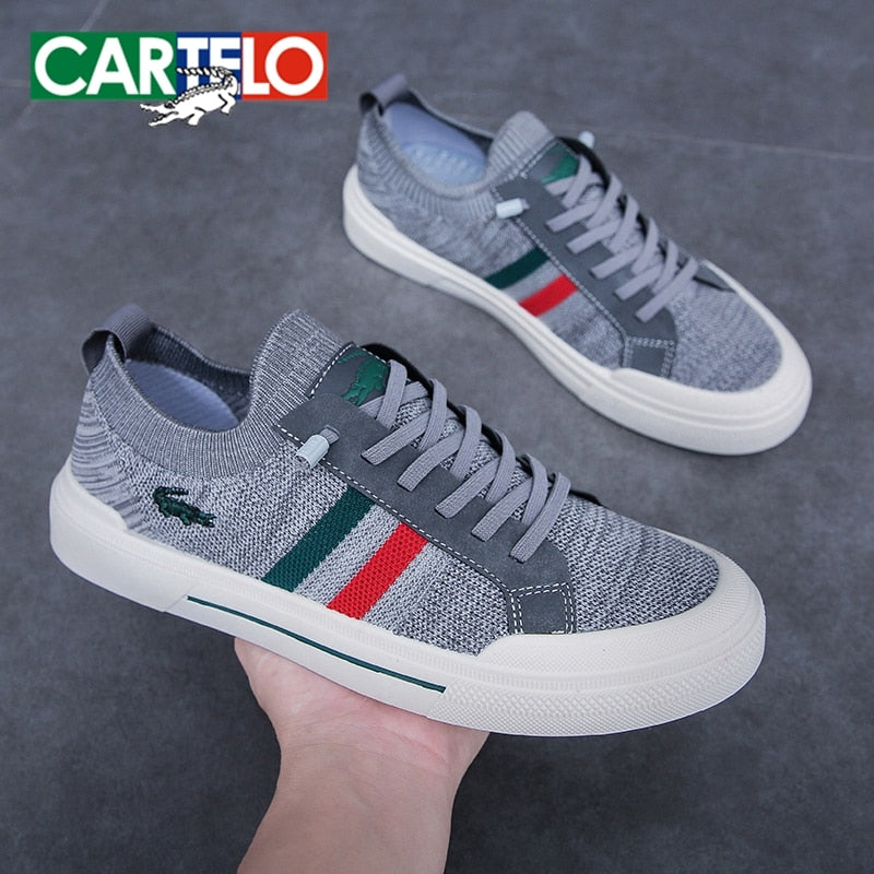 CARTELO Men Vulcanized Fashion Sneakers Breathable Comfortable Flat Casual Shoes Sports Running Shoes Outdoor Male Sneakers