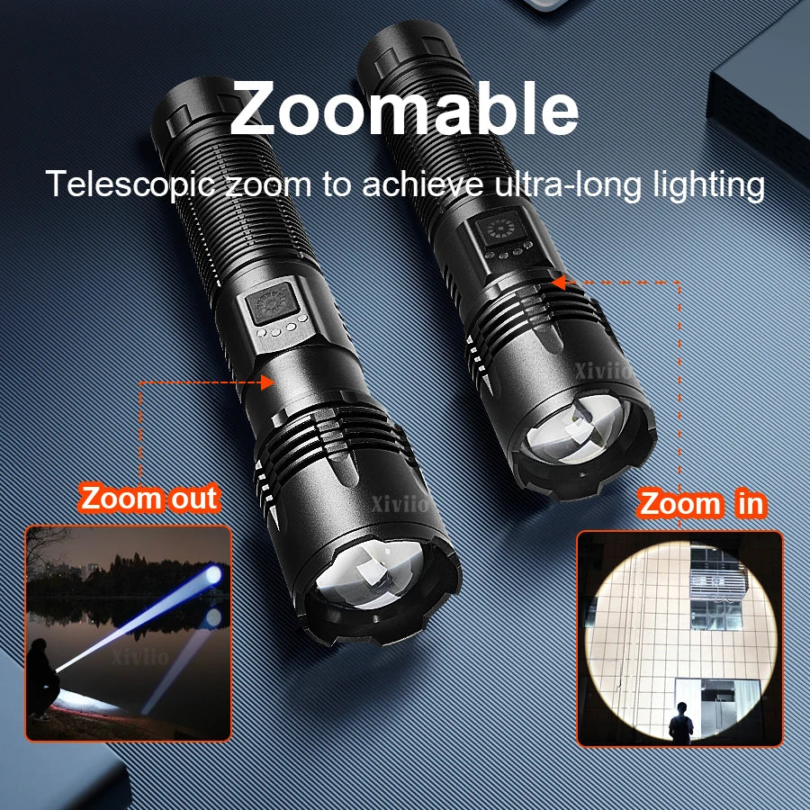 1000000LM Ultra Powerful Handheld Flashlight High Power Rechargeable Torch Long range 3000M Flash Lights Outdoor Camping Lantern - Jeglowstore