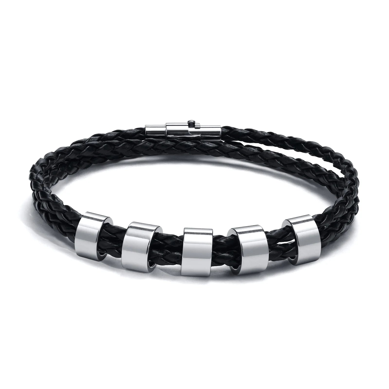 Custom Name Braided Leather Men’s Bracelet - Jeglowstore