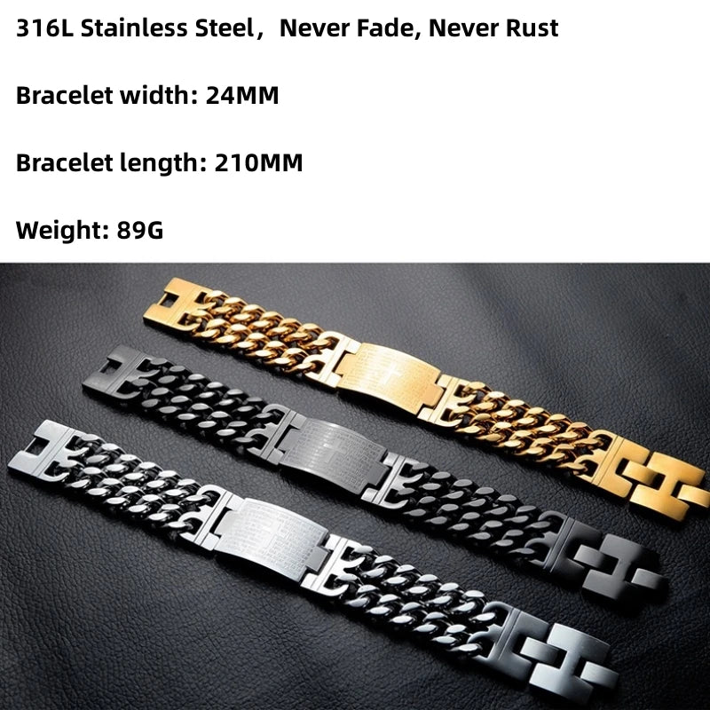 Punk Stainless Steel Cross Bracelet - Jeglowstore