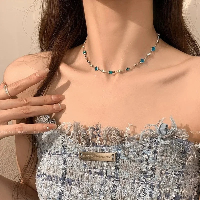 Women Shiny Crystal Butterfly Clavicle Chain - Jeglowstore