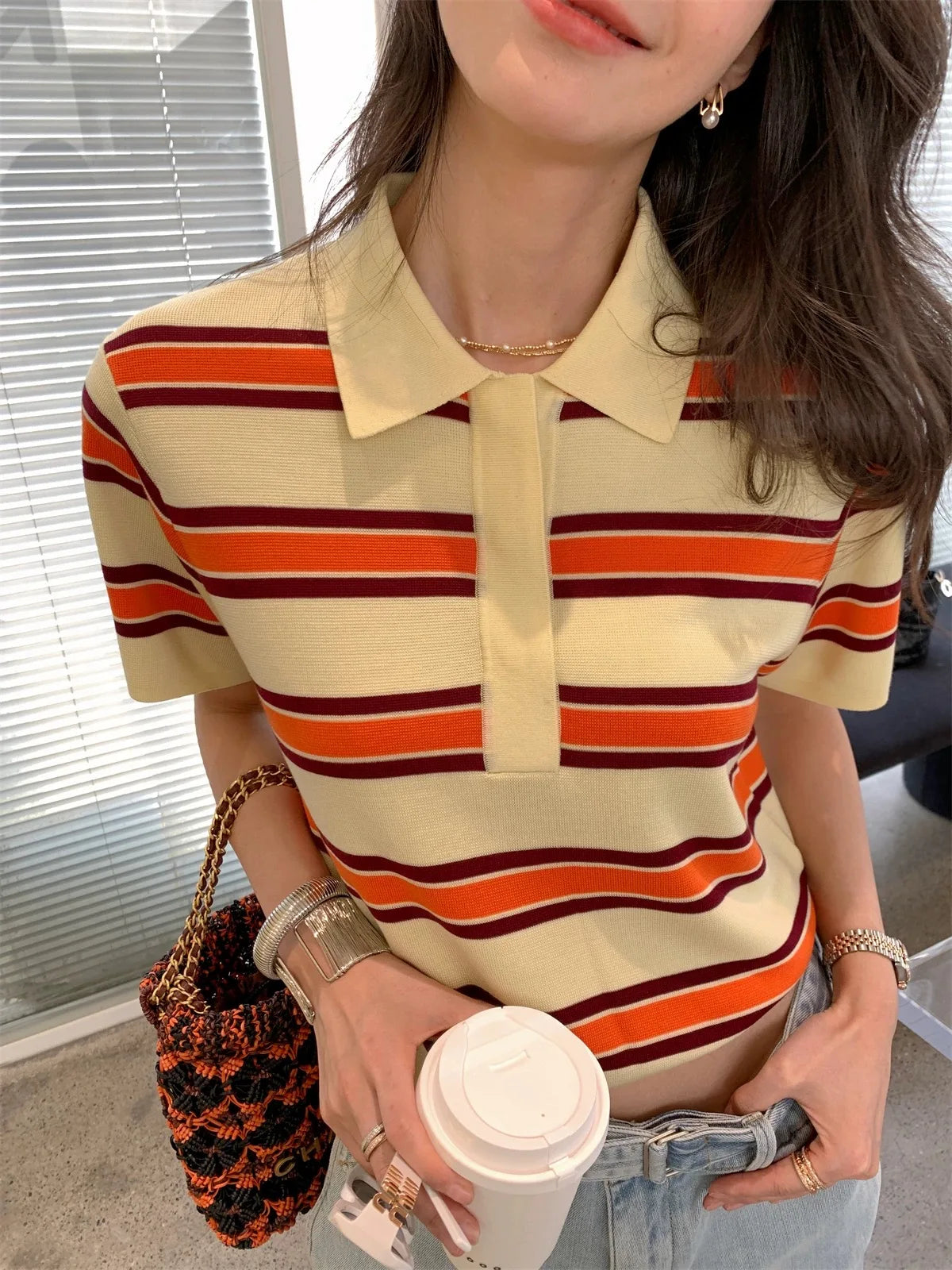 Women’s Classic Polo Knit Pullover - Jeglowstore