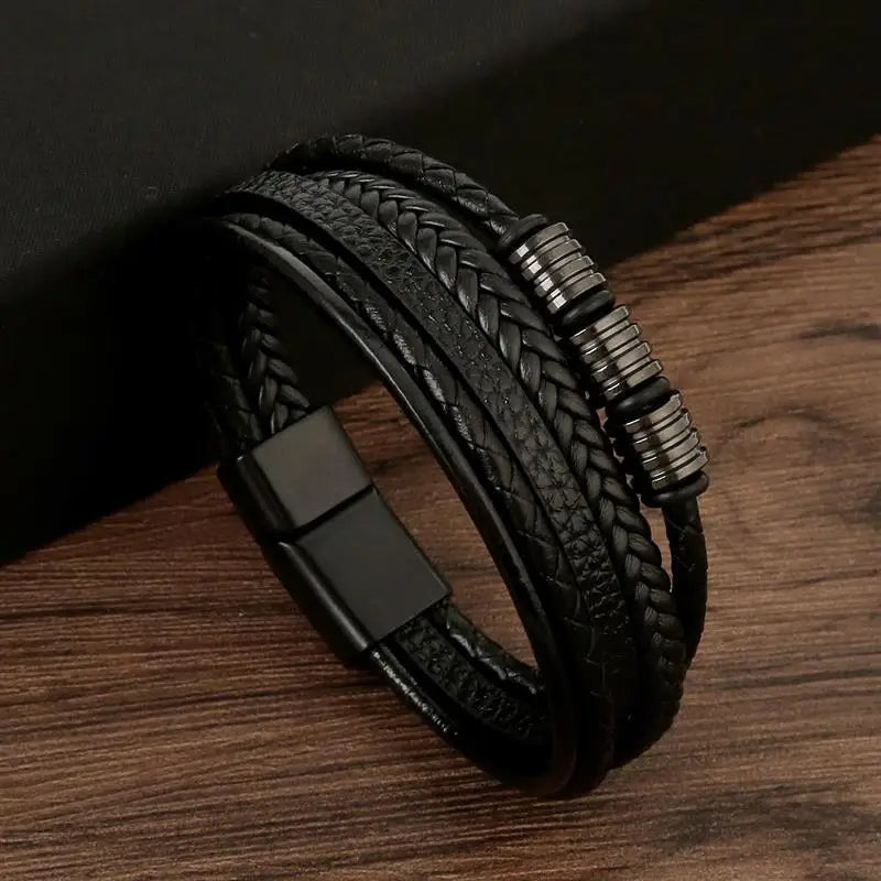 Men’s Classic Handwoven Leather Bracelet - Jeglowstore