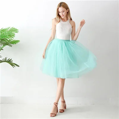 High Waist Tulle Midi Skirt