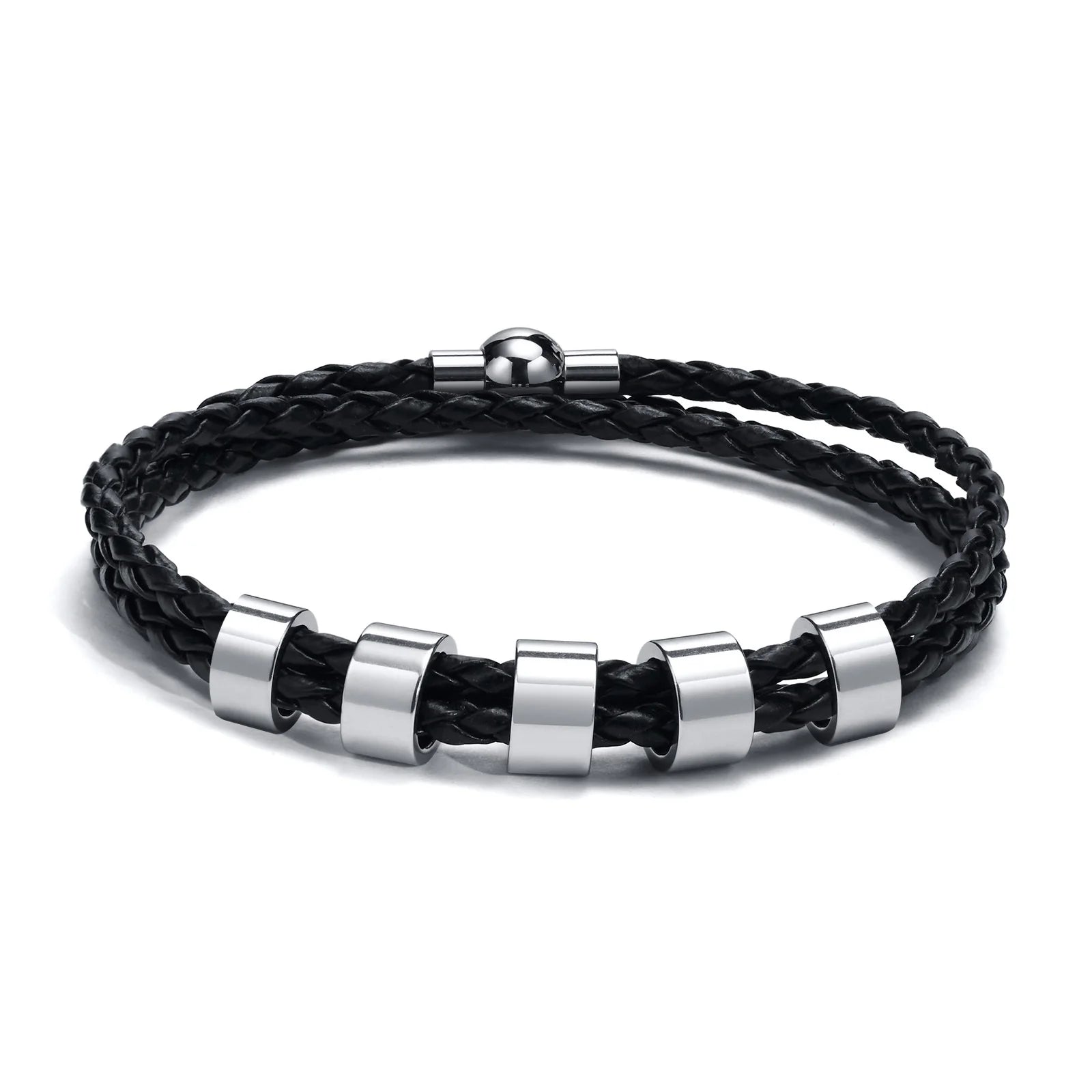 Custom Name Braided Leather Men’s Bracelet - Jeglowstore