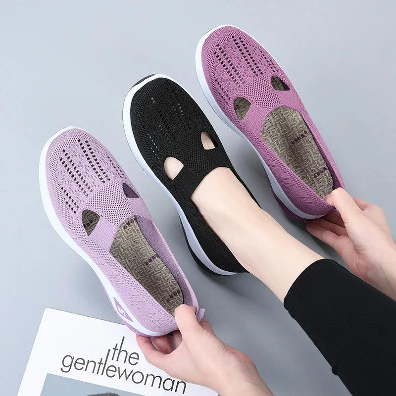 Women’s Mesh Slip-On Platform Casual Sneakers - Jeglowstore