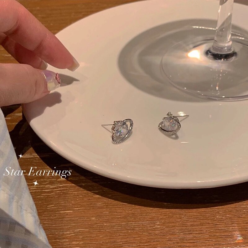 2022 New Trendy Simplicity Korean Planet Stud Earring for Women Ear Pierced Wedding Party Jewelry Gift Pendientes