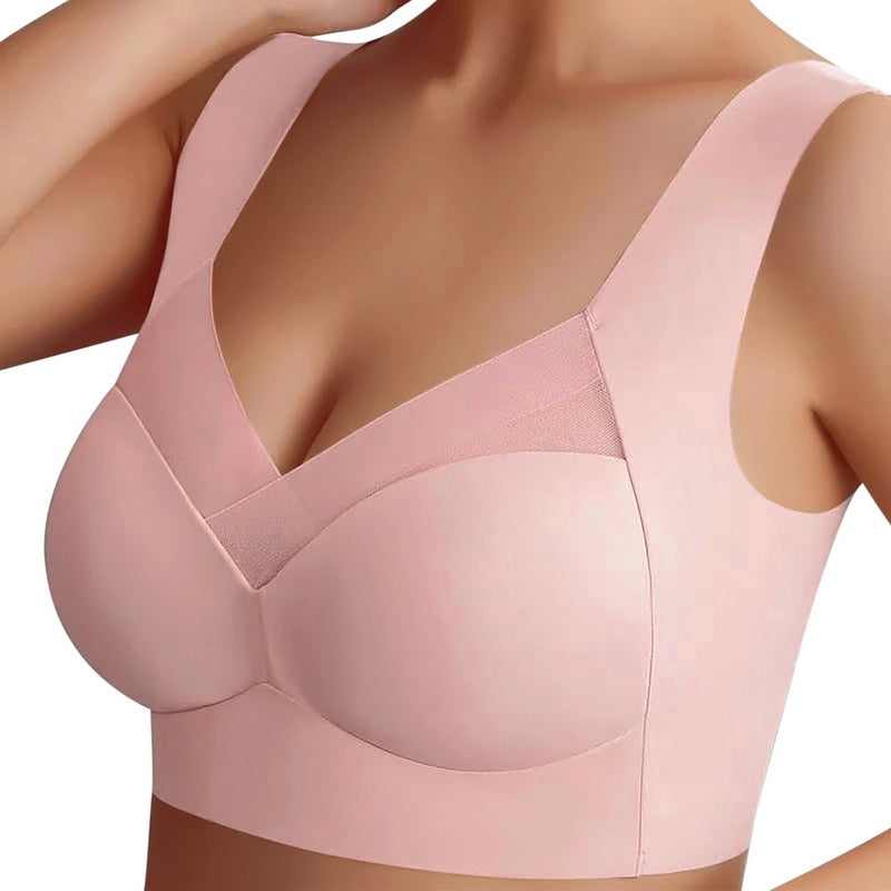 Sexy Seamless Bra Underwear for Women Push Up Anti-Sagging No Steel Ring Thin Beauty Vest Sports Running Shockproof Bra