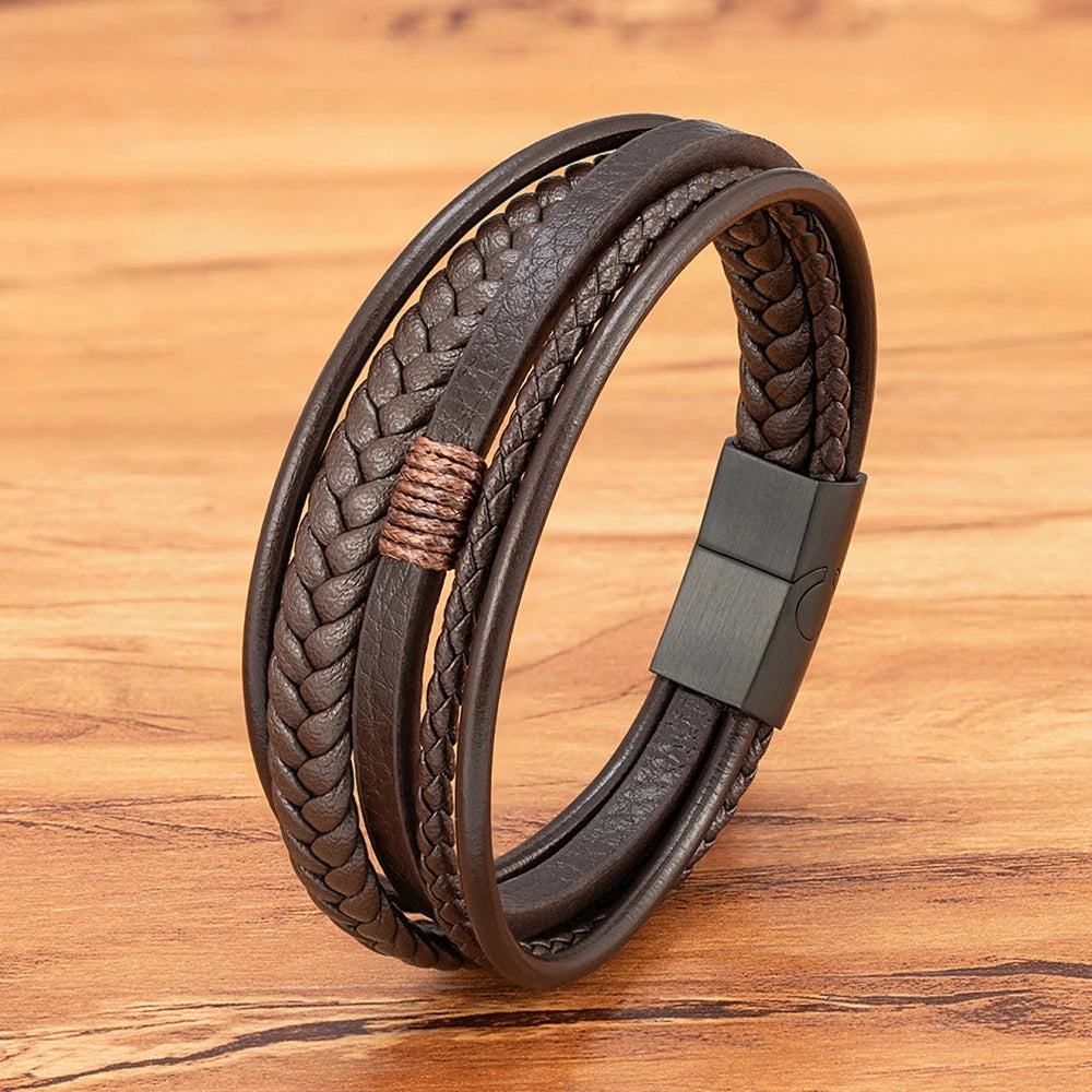 Men’s Party Leather Bracelet Gift - Jeglowstore
