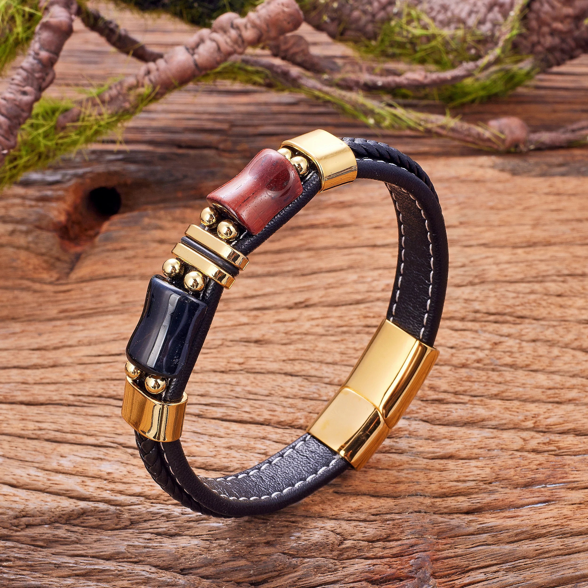 Geometric Tiger Eye Men’s Bracelet - Jeglowstore