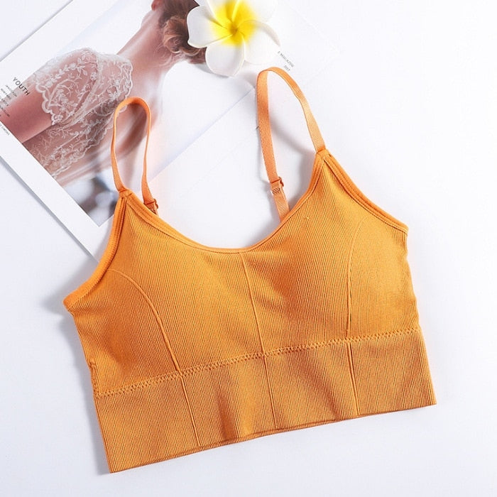 Backless Sportswear Woman Gym Sports Bra Seamless Womens Underwear Adjustable Shoulder Strap Inner Padded Yoga Vest Bralette