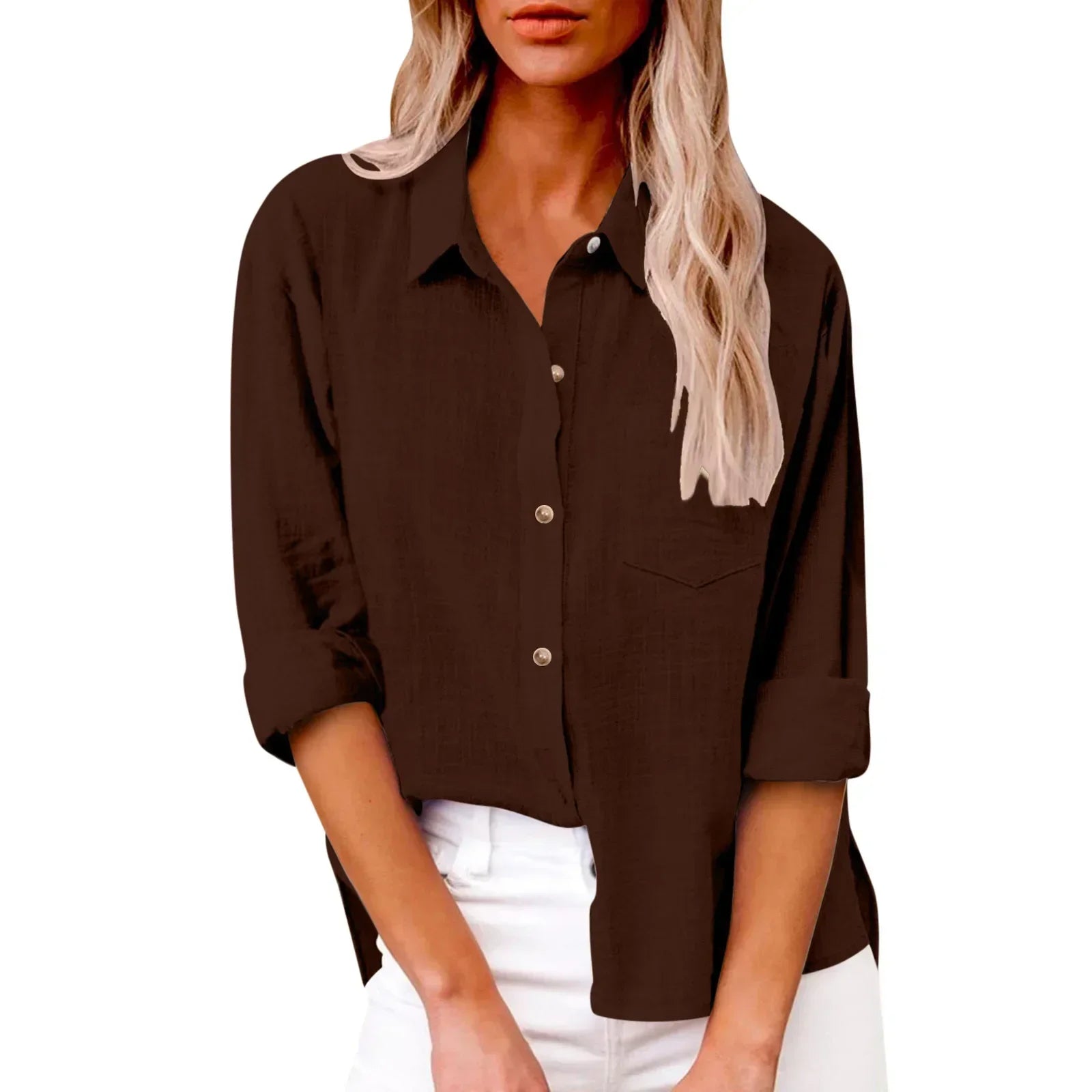 Women’s Solid Casual Long Sleeve - Jeglowstore