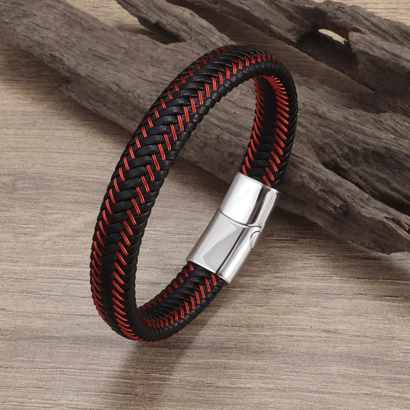 Business Style Leather Men’s Bracelet - Jeglowstore