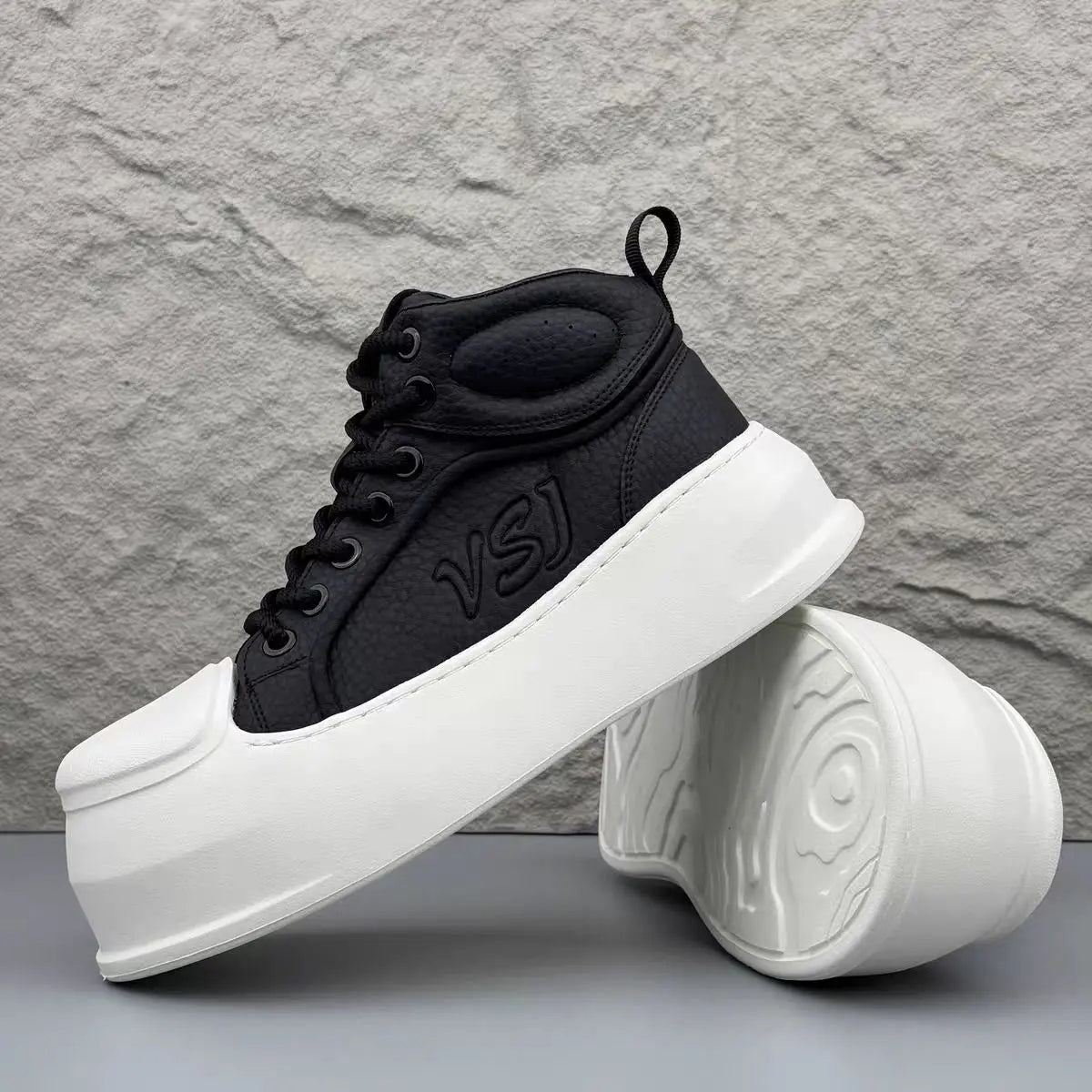 Men’s High-Top PU Leather Platform Sneakers - Jeglowstore