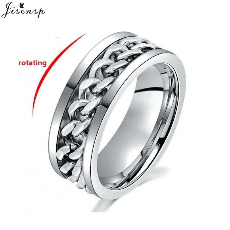 Rotatable Chain Fidget Ring for Men - Jeglowstore