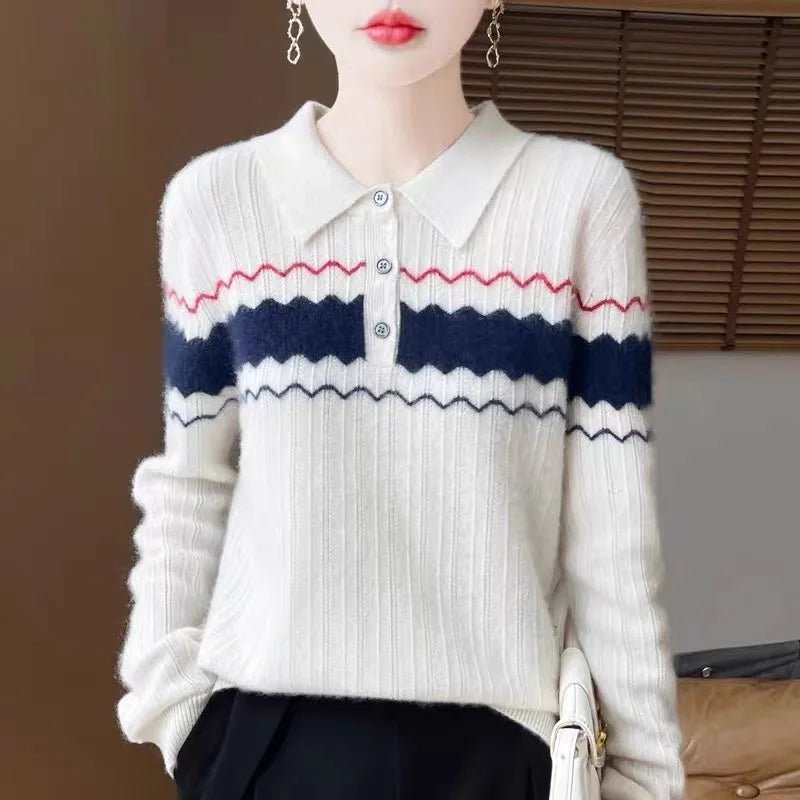 Women’s Preppy Wool Knit T shirt - Jeglowstore