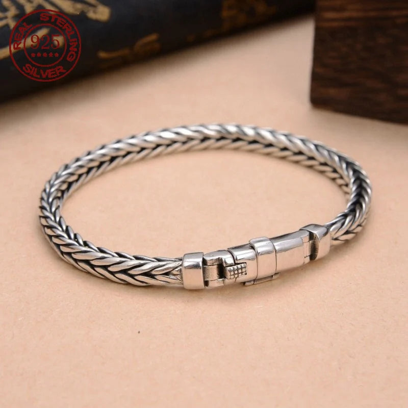 Unisex Woven Sterling Silver Bracelet - Jeglowstore