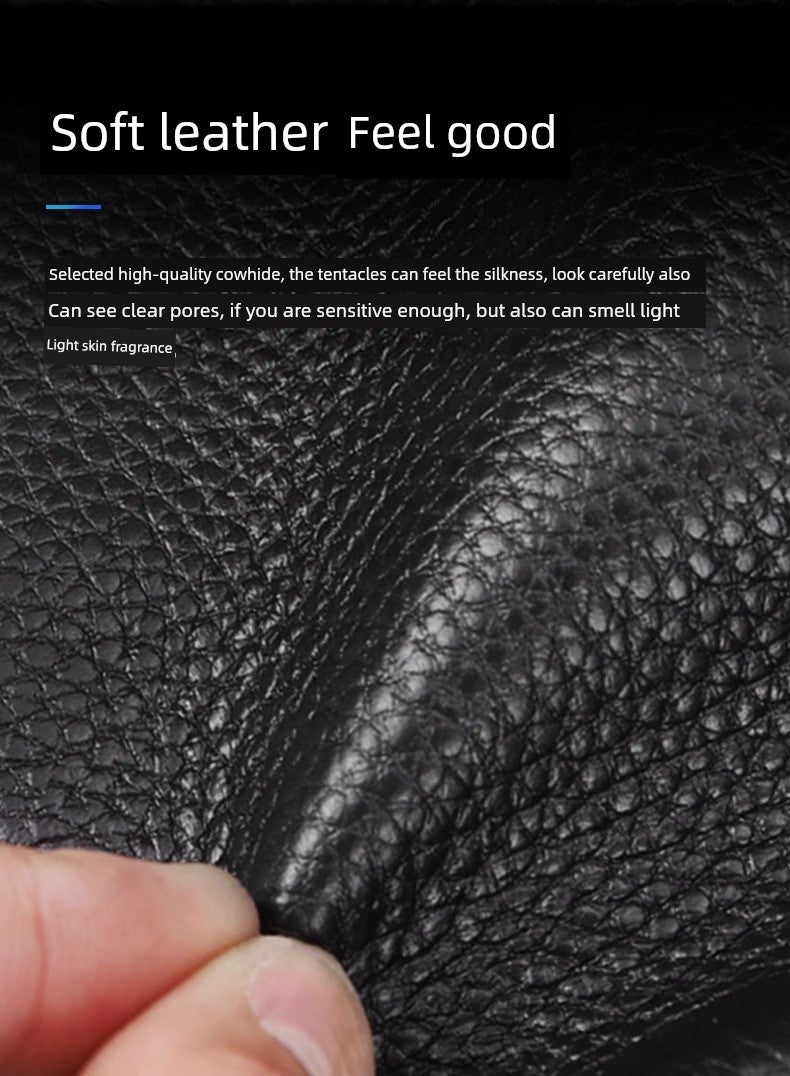 Ultra-Thin Genuine Leather Card Holder Men Driver's License Wallet Small and Simple Multi-Card Card Clip