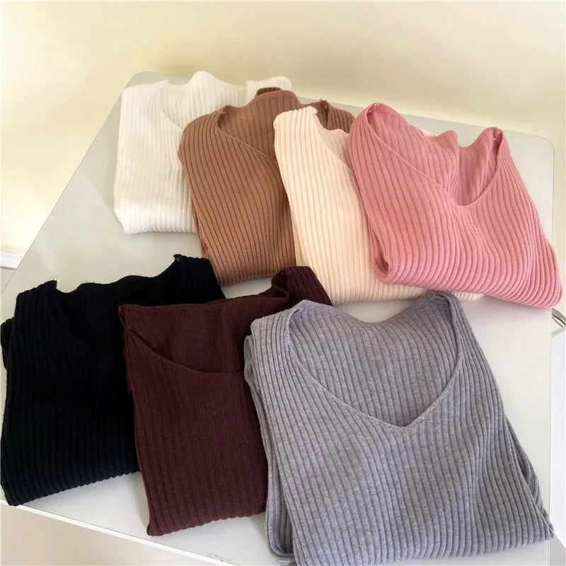 Women’s Solid Color Knit Sweatert - Jeglowstore
