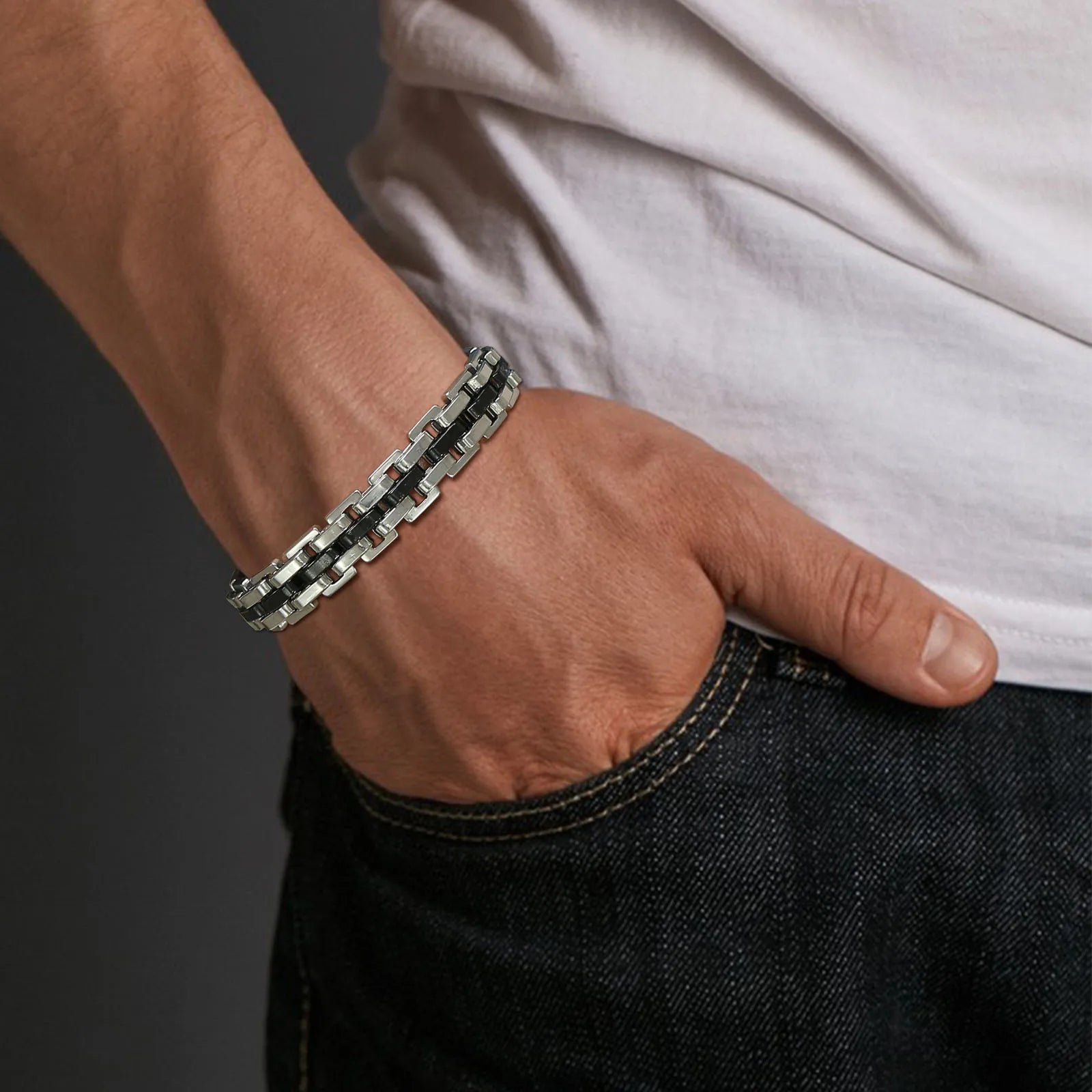Men’s Stainless Steel Chain Bracelet - Jeglowstore