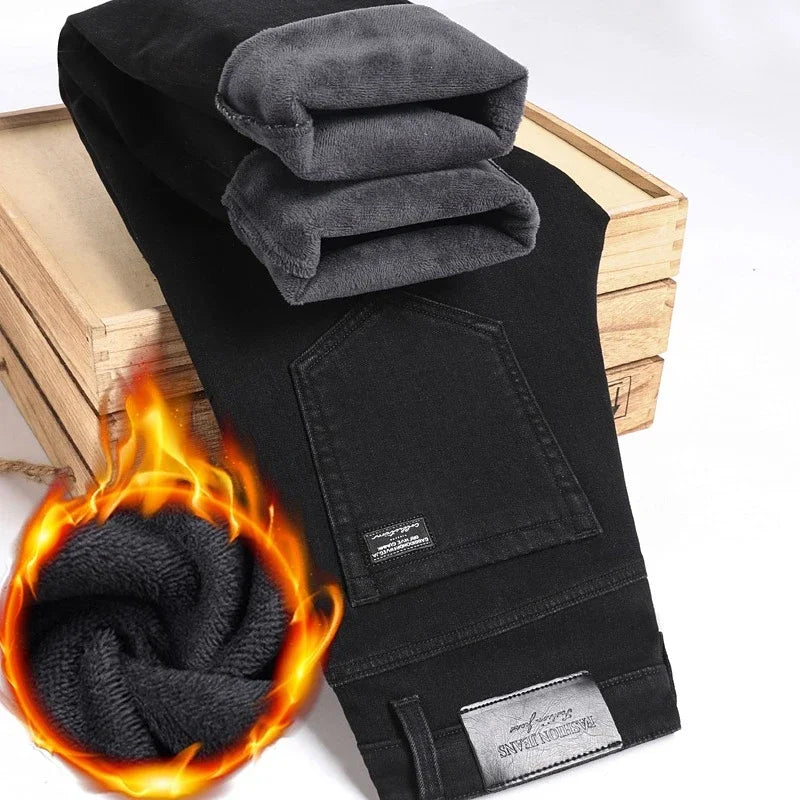 Warm Stretch Loose Fit Denim Pants - Jeglowstore