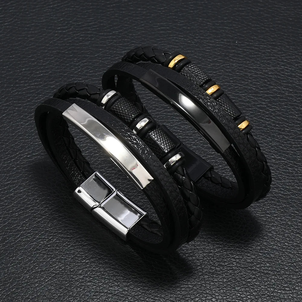 Multilayer Braided Leather Men’s Bracelet - Jeglowstore