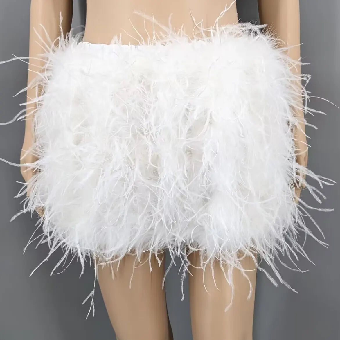 Ostrich Feather Mini Skirt - Jeglowstore