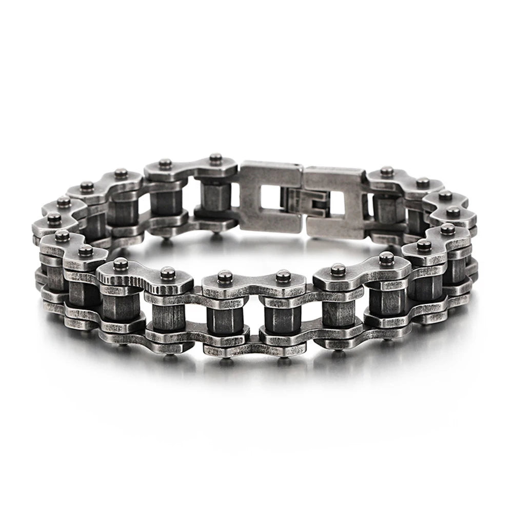 Retro Heavy Stainless Steel Motorcycle Chain Bracelet - Jeglowstore