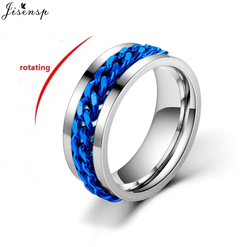 Rotatable Chain Fidget Ring for Men - Jeglowstore