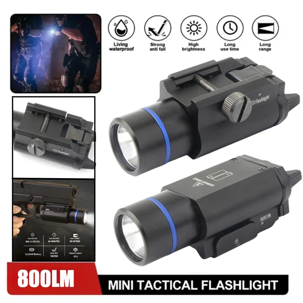 Tactical Weapon Gun Light 1000 Lumens TLR1 LED Flashlight 20mm GLOCK 17 Airsoft Rifle TLR7 Scout Torch Outdoor Hunting Lamp - Jeglowstore