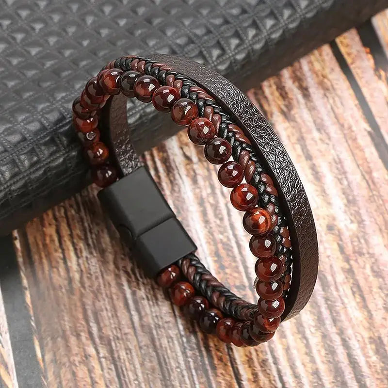 Men’s Classic Handwoven Leather Bracelet - Jeglowstore