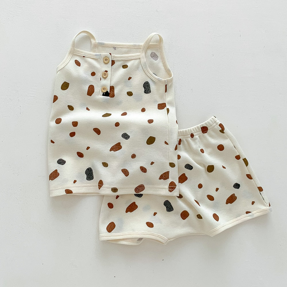 2pcs Baby Boys Girls Outfits Sets Summer Fashion Short Sleeve Kids T-shirts + Shorts Cotton Baby Clothing