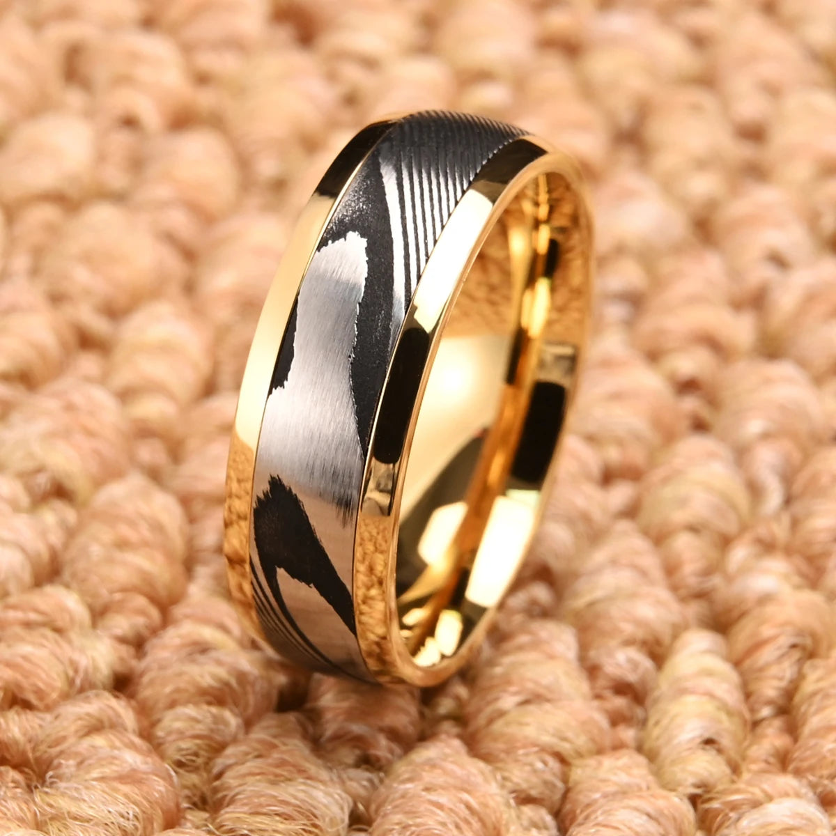 8mm Damascus Steel Wedding Ring - Jeglowstore