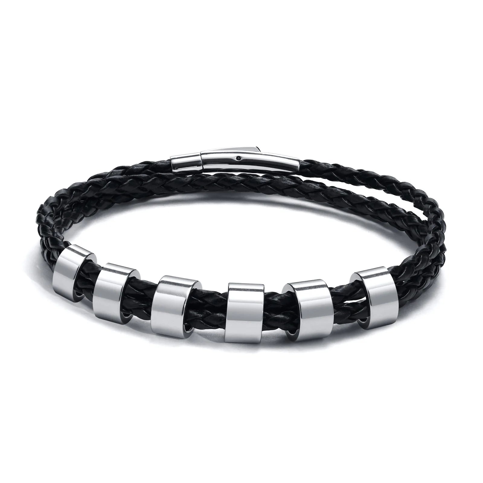 Custom Name Braided Leather Men’s Bracelet - Jeglowstore