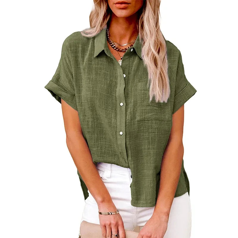 Women’s Short Sleeve Linen Top