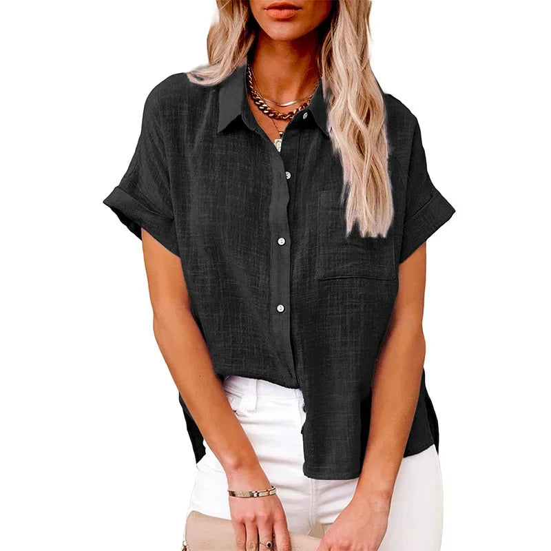 Women’s Short Sleeve Linen Top