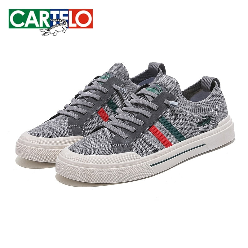 CARTELO Men Vulcanized Fashion Sneakers Breathable Comfortable Flat Casual Shoes Sports Running Shoes Outdoor Male Sneakers