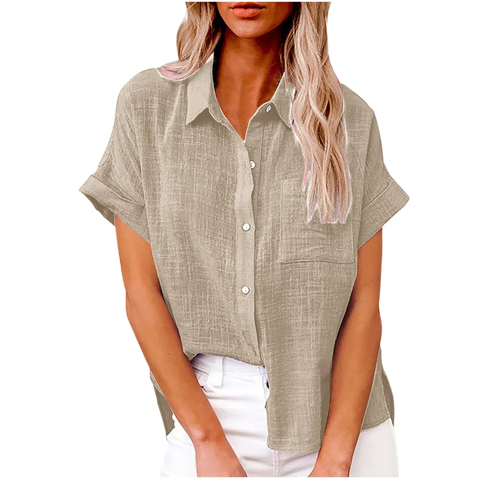 Women’s Short Sleeve Linen Top