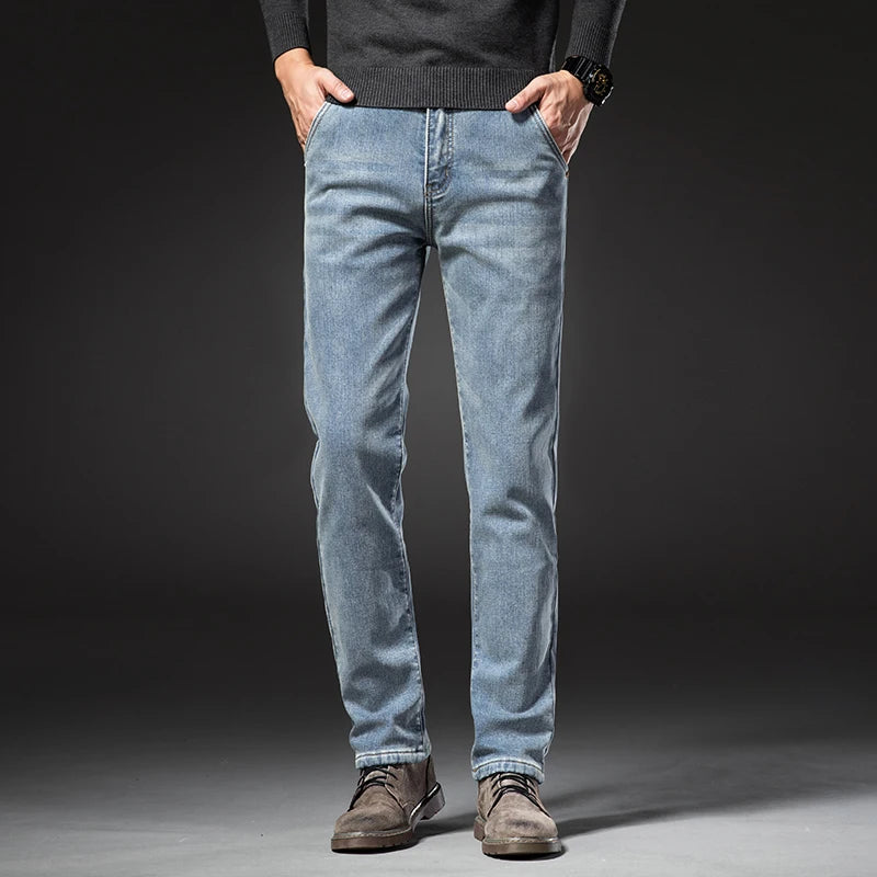Men’s Thickened Winter Denim Trousers - Jeglowstore