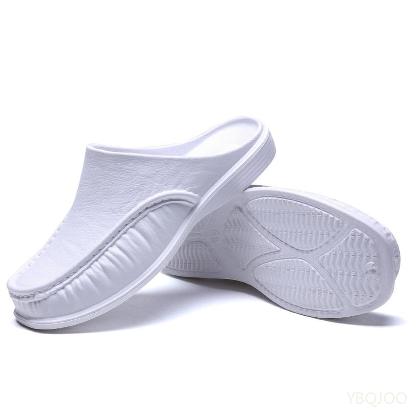 Shoes Men's Slippers EVA Slip on Flats Shoes Walking Men Half Slipper Comfortable Soft Household Sandals Size 40-47 2023