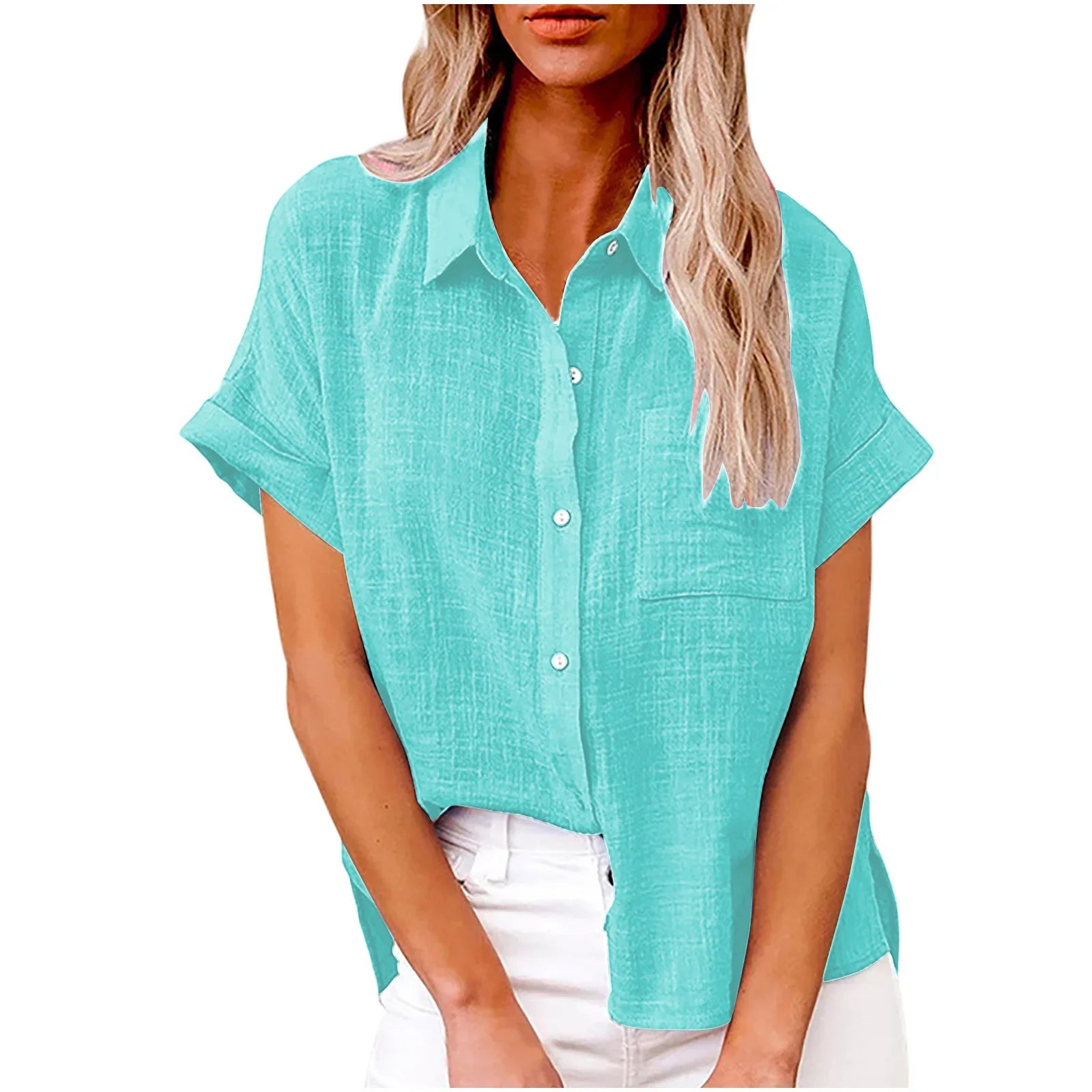 Women’s Short Sleeve Linen Top