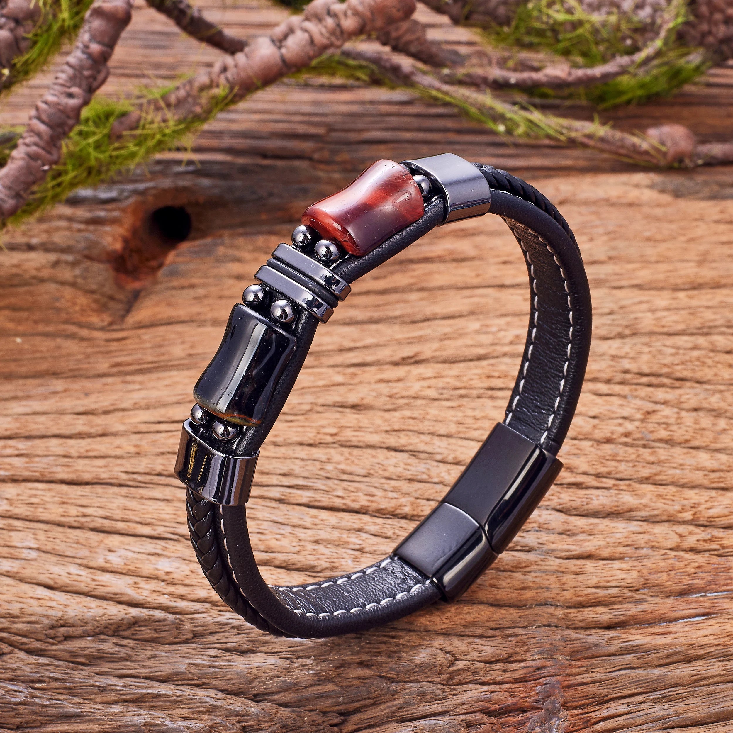 Geometric Tiger Eye Men’s Bracelet - Jeglowstore