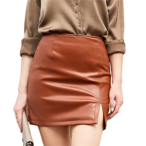 Spring Summer Croc-Print PU Slim Skirt - Jeglowstore