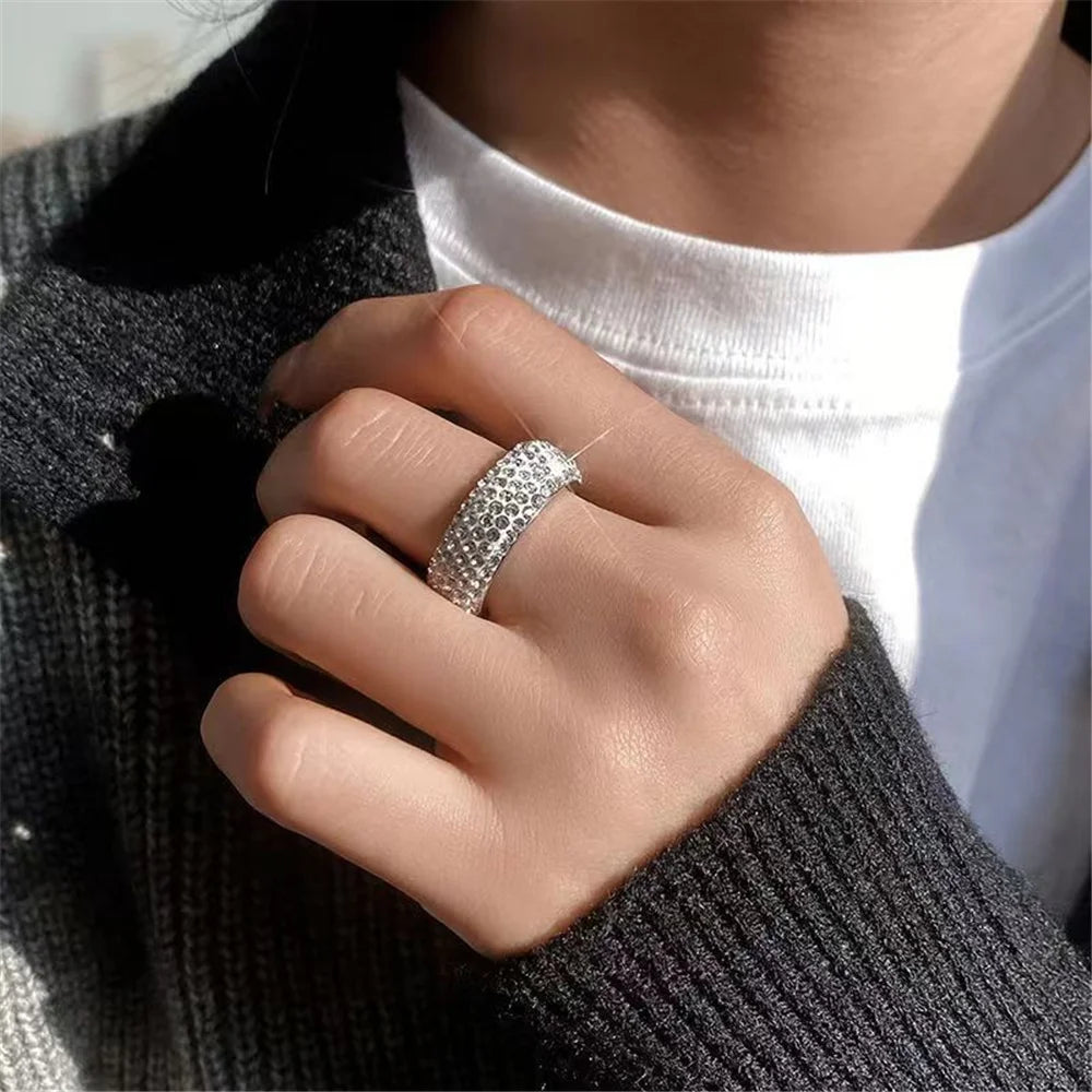 Hip Hop Stainless Steel Ring with Cubic Zirconia - Jeglowstore