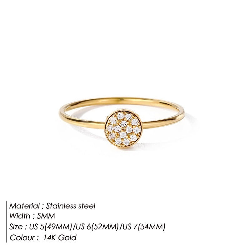 eManco Classic Stainless Steel Rings Gold Color Couple For Women And Men Wedding Fashion Style Jewelry